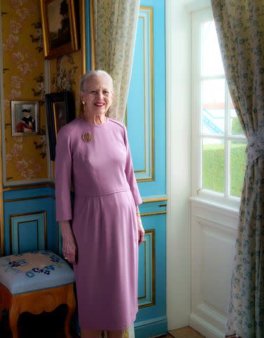 <p>Keld Navntoft, Kongehuset</p> Queen Margrethe smiles in an 84th birthday portrait at Fredensborg Castle released by the Danish Royal House on April 16, 2024.