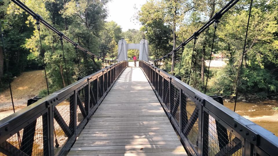 Ohio's Alum Creek Greenway Trail: South of Wolfe Park, cyclists will pass over a bridge built in 1922.