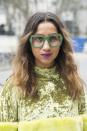 <p>Fashion director and actress Talina Naviede wearing a vintage jumper and Nasty Girl sunglasses. [Photo: Kirstin Sinclair/Getty Images] </p>