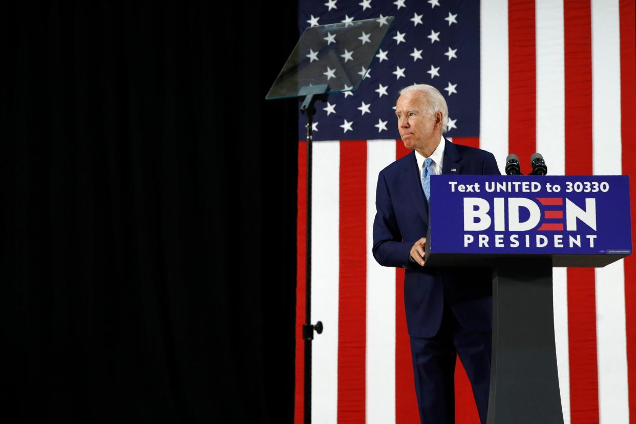 Joe Biden gives his first press conference in weeks in Wilmington, Delaware: AP