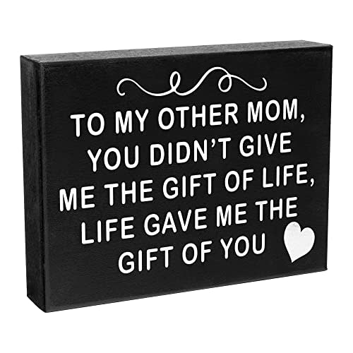 JennyGems To My Other Mom, Life Gave Me the Gift Of You, Bonus Mom Gifts, Stepmom Gifts for Christmas Birthday, Wall Art Sign, Foster Mom Gifts, Mother in Law Gifts, 8x6 Inch Wood Wall Hanging Decor