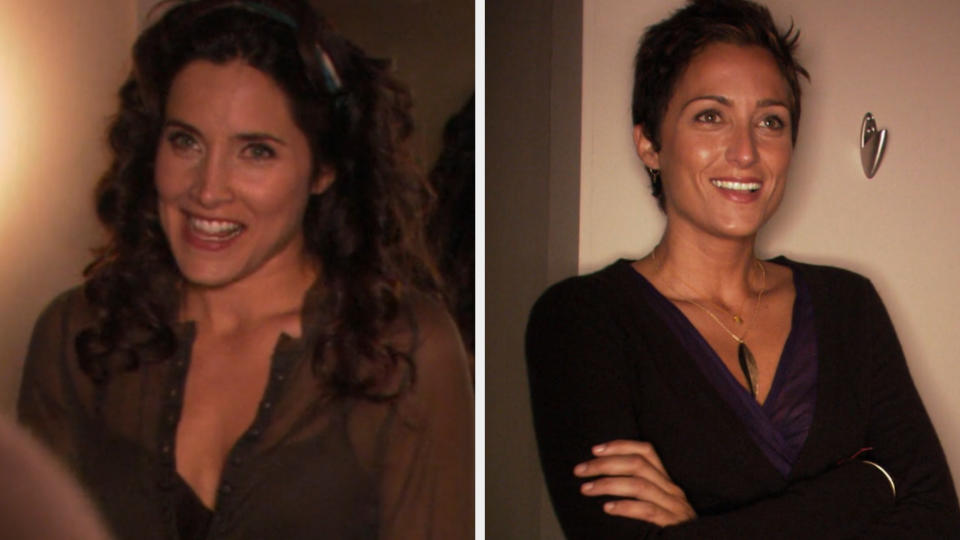 Rachel Shelley and Alexandra Hedison in "The L Word"