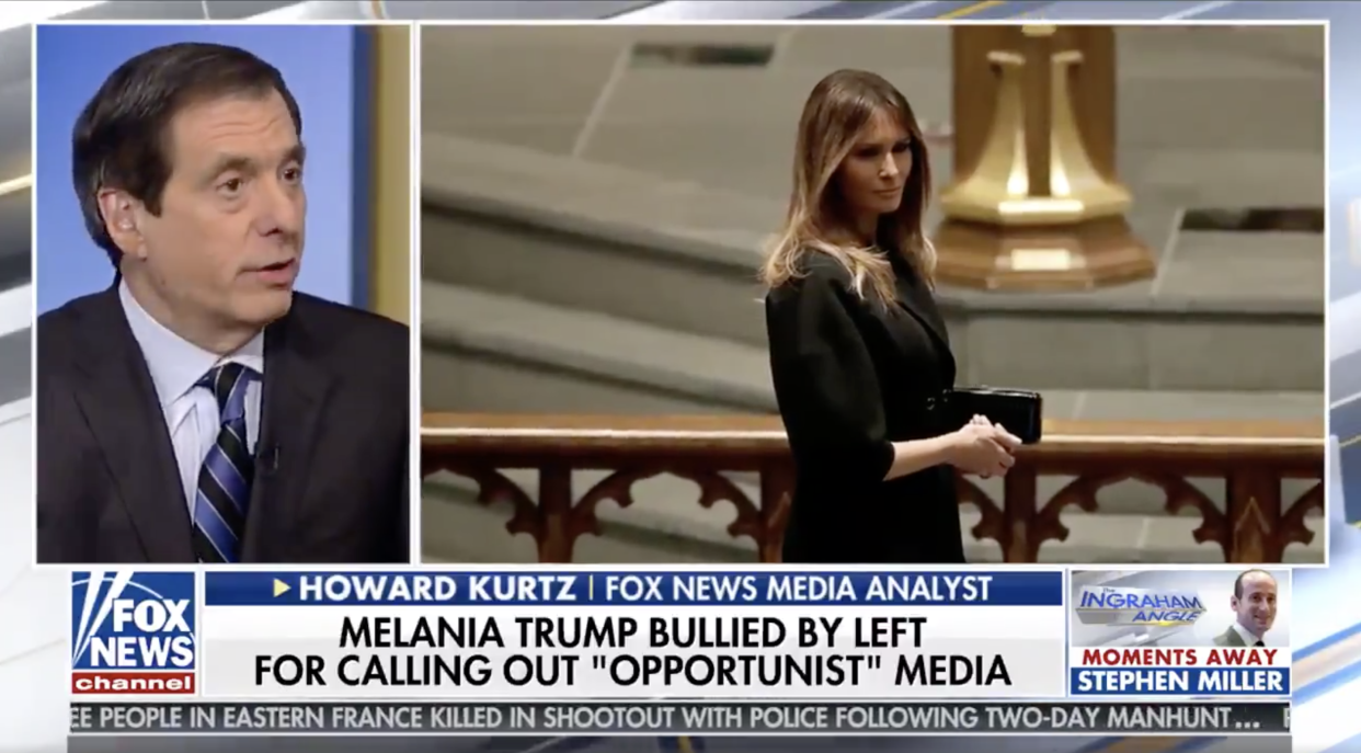 Howard Kurtz points out the “particularly brutal” treatment of Melania Trump. (Photo: Fox News)