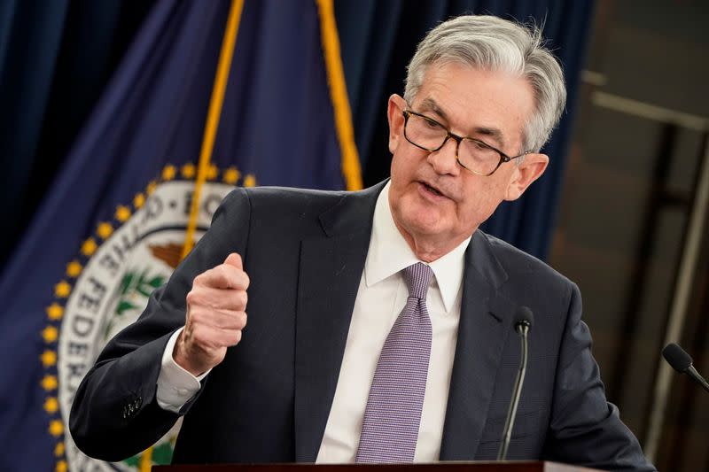 Federal Reserve Chair Jerome Powell holds news conference following the Federal Open Market Committee meeting in Washington