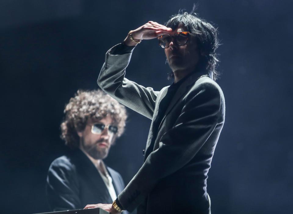 Justice performs at the Outdoor Theatre during the Coachella Valley Music and Arts Festival in Indio, Calif., April 12, 2024.