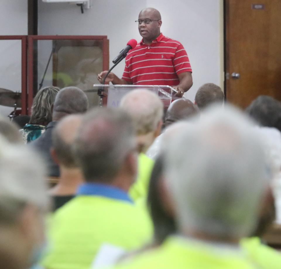 Daytona Beach city commissioners are slated to meet Wednesday to discuss affordable housing. Pictured is Daytona Beach Mayor Derrick Henry talking about affordable housing at a FAITH meeting in October.