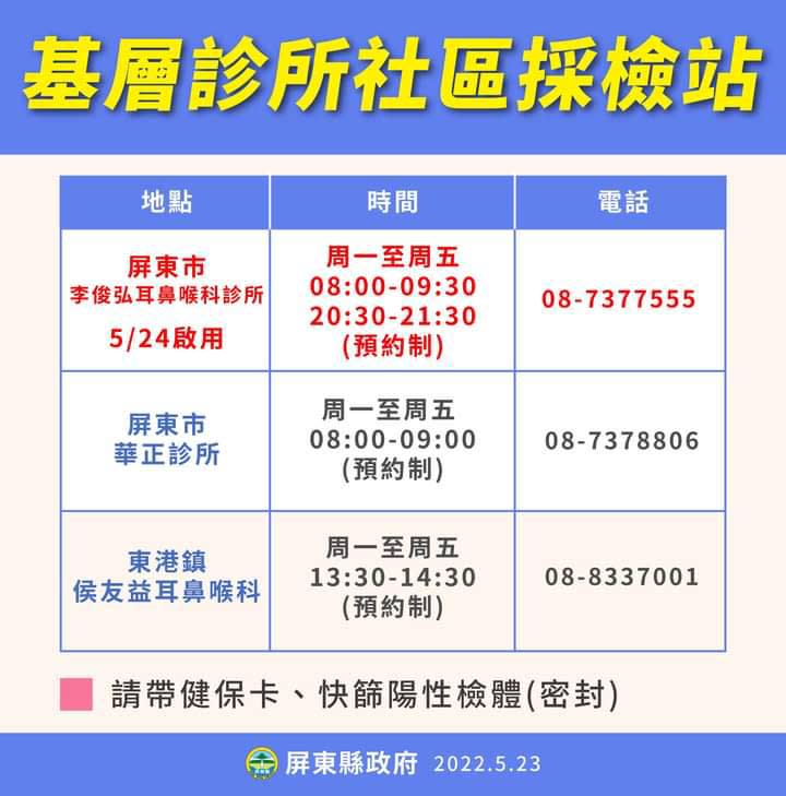 屏東基層診所社區篩檢站。   圖：翻攝潘孟安臉書