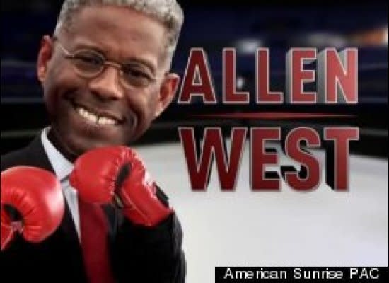 An ad released by American Sunrise PAC, <a href="http://www.huffingtonpost.com/2012/08/10/allen-west-ad-naacp_n_1765772.html?ir=Black Voices" target="_hplink">shows a cartoon version of Allen West punching out a white elderly woman</a> in a boxing ring as a narrator says West "socked it to seniors" due to his attempt to get rid of Medicare.  West said the ad was "reprehensible" and "classless" and fueled racist stereotypes.      