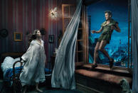 Mikhail Baryshnikov as Peter Pan and Gisele Bundchen as Wendy (Credit: Annie Leibovitz/Disney Parks.com)