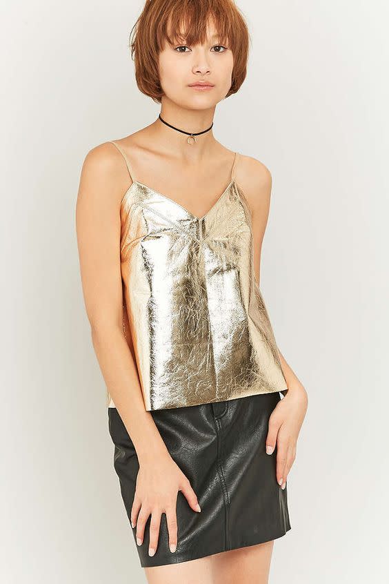 Light Before Dark Metallic Leather Cami