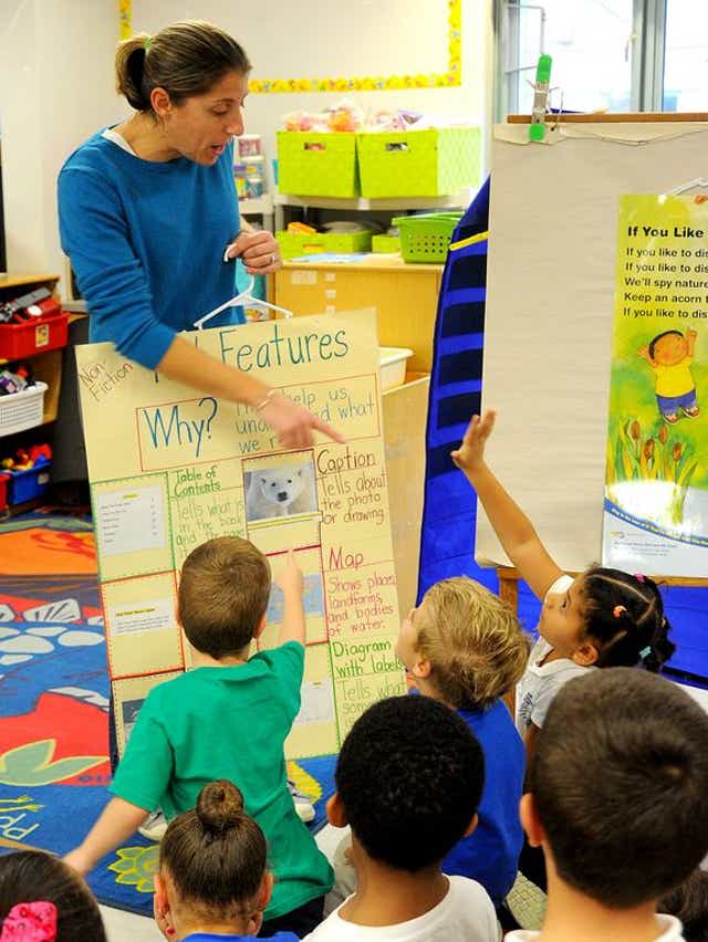 In this Herald News file photo, Andrea Curran teaches a kindergarten class at Fall River's Silvia Elementary School.