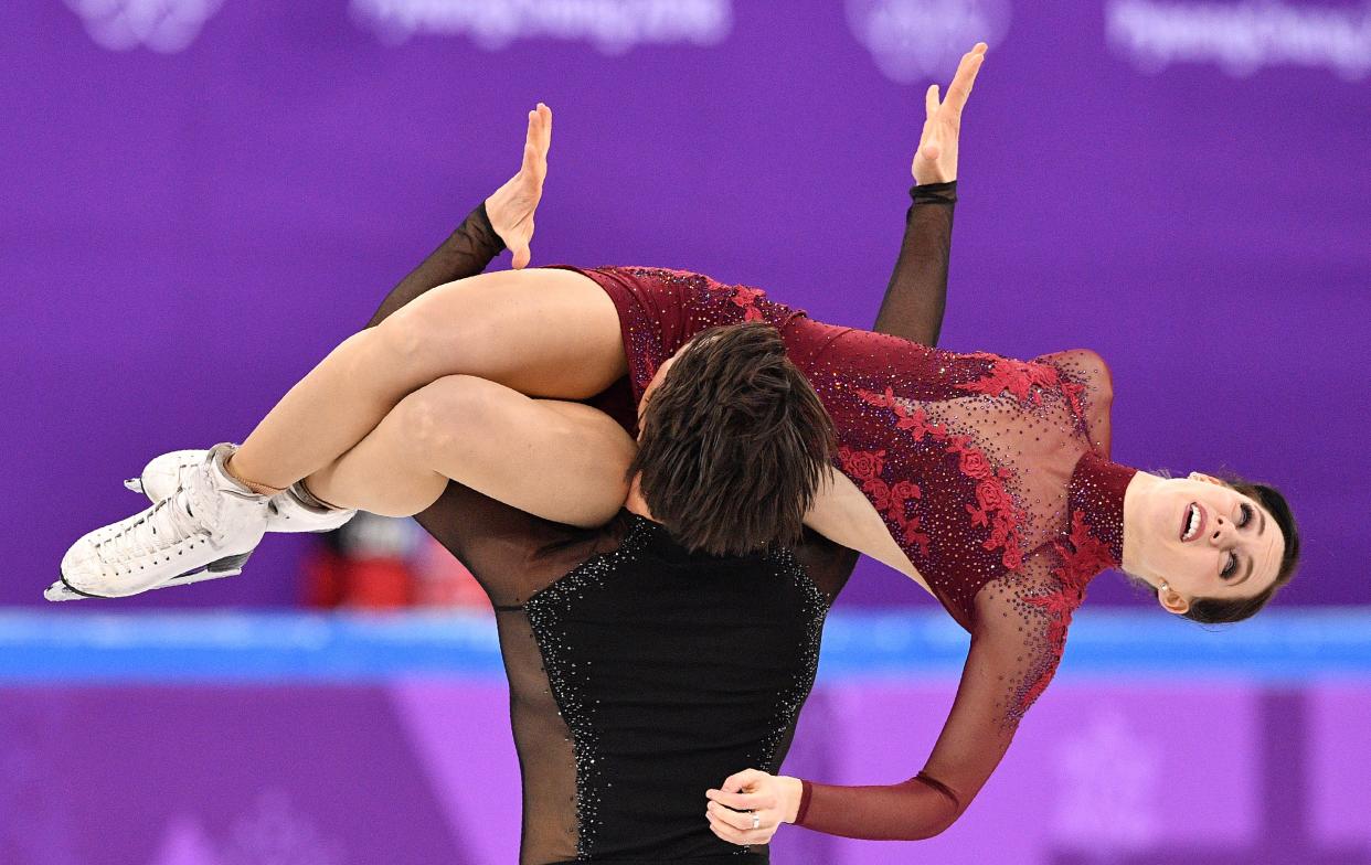 Canada’s Tessa Virtue and Scott Moir compete in the figure skating team event ice dance free dance during the PyeongChang 2018 Winter Olympic Games. (Getty Images)