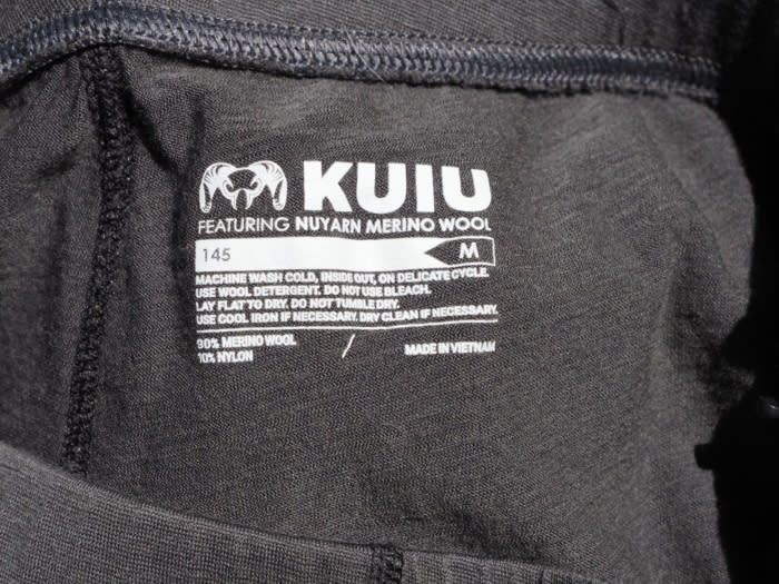 Kuiu base layer label