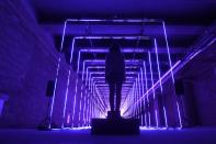 <p>Purple squares light up Canary Wharf (SWNS) </p>