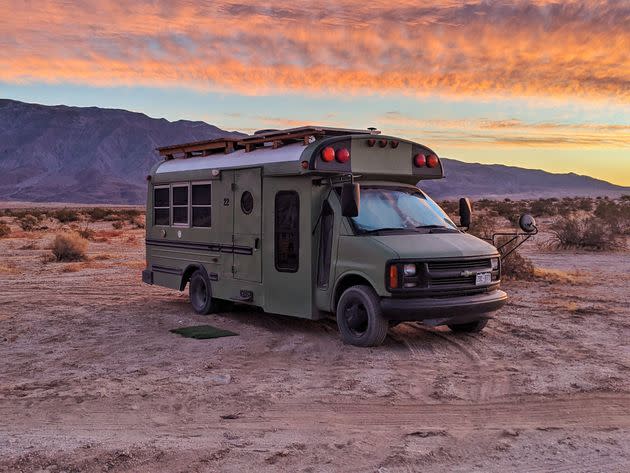 The author's bus in Borrego Springs, California.