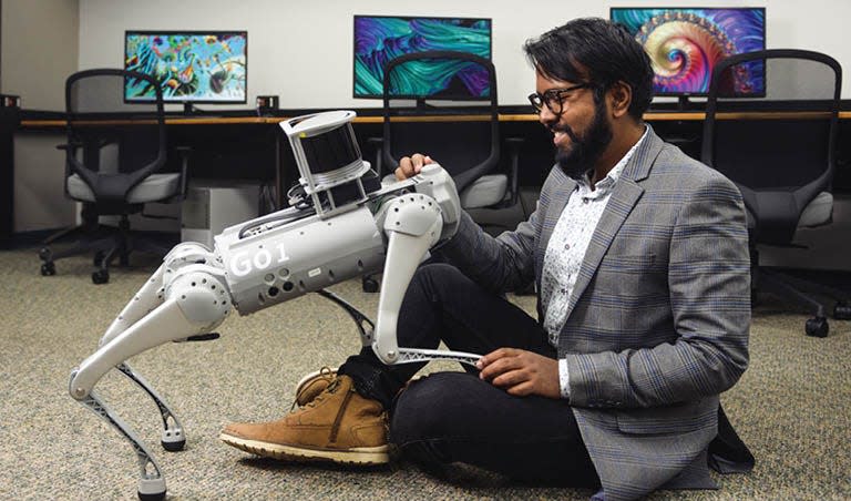 A photo of Aniket Bera, an associate professor of computer science in the College of Science.