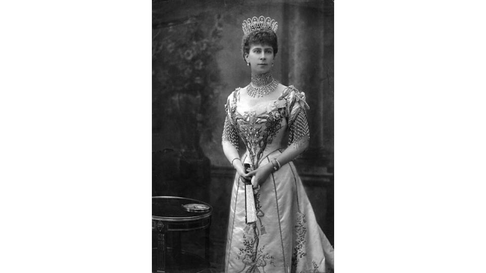 Queen Mary of Teck in an ornate dress