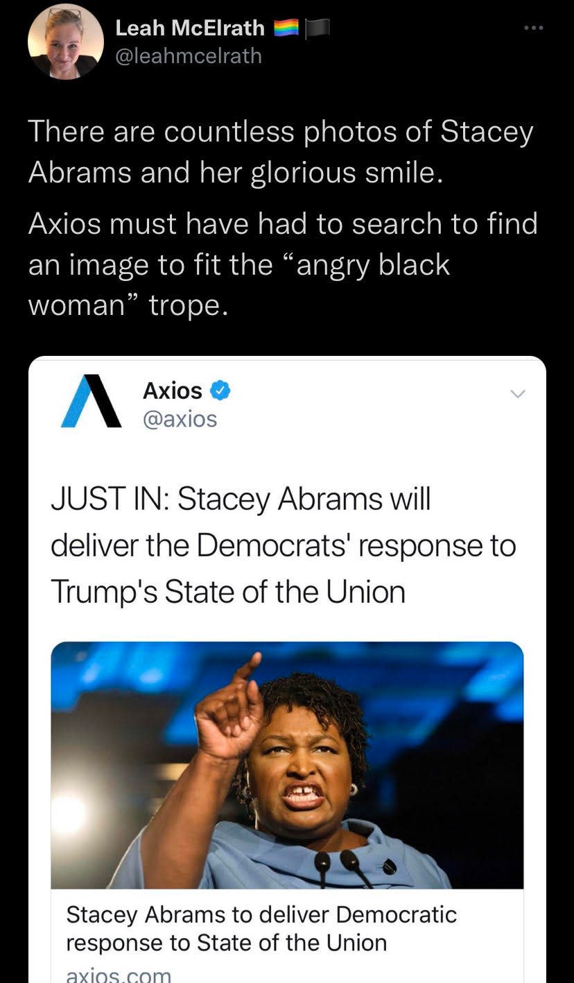 Twitter user calls out Axios for photo of Stacey Abrams