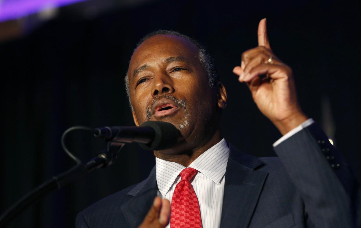 Dr. Ben Carson speaks before a Trump campaign rally in Manchester, N.H., in August 2016. (Photo: Gerald Herbert/AP)