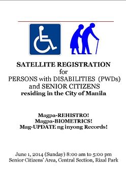 Special elections registration for PWDs and Senior Citizens in Manila