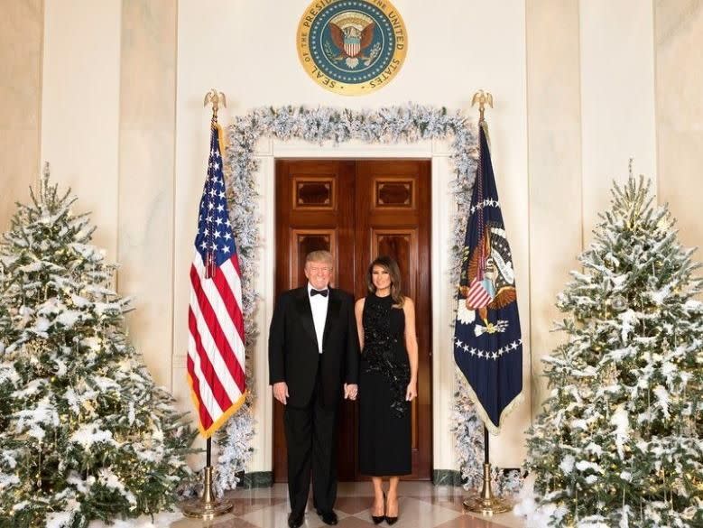 The White House's 2017 Christmas card stars President Trump and First Lady Melania. Photo: White House