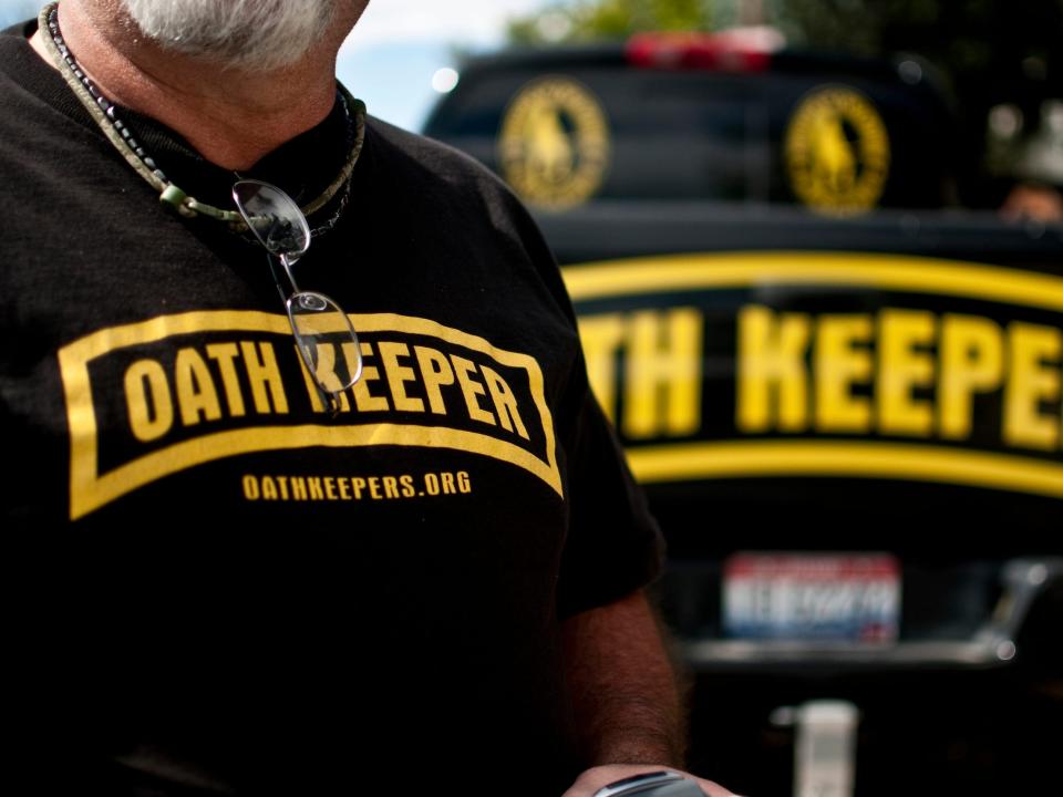 An Oath Keeper from Idaho in Bozeman, Montana.