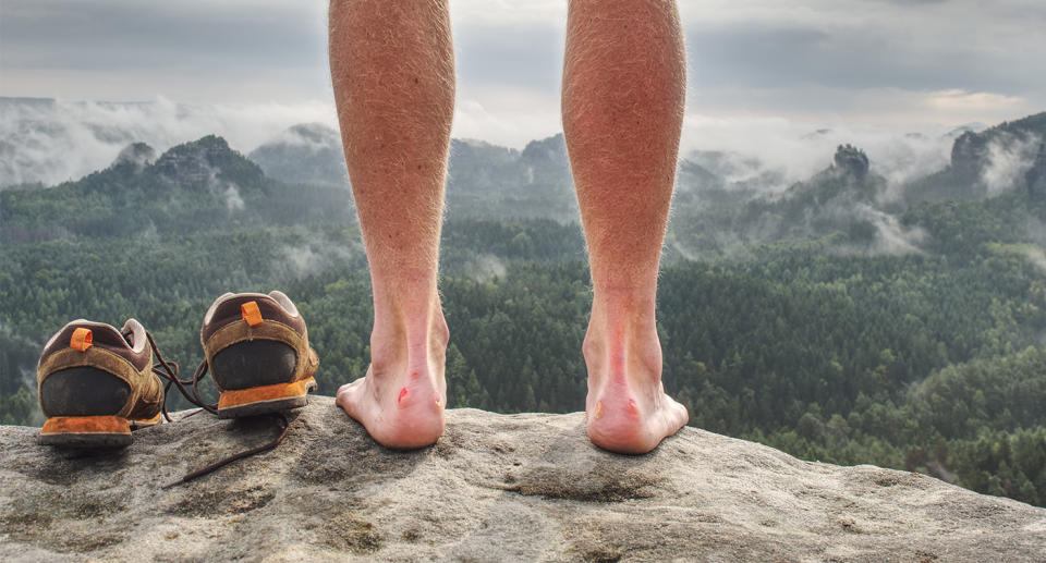 Foot shoes no socks. (Getty Images)