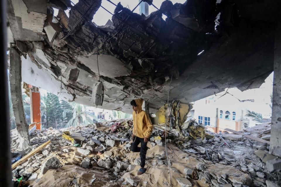 Homes destroyed in Rafah following Israeli airstrikes on Saturday (Getty)