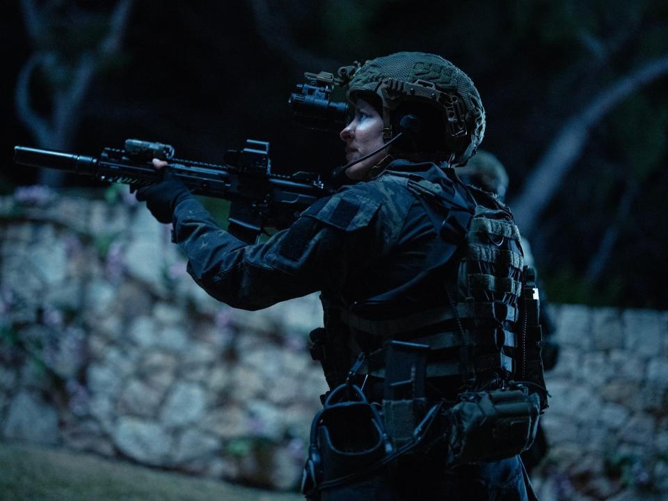 Jill Wagner as Bobby in "Special Ops: Lioness."