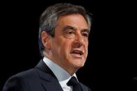 Francois Fillon, former French Prime Minister, member of the Republicans political party and 2017 presidential election candidate of the French centre-right delivers a speech at a campaign rally in Aubervilliers, Paris suburb, March 4, 2017. REUTERS/Philippe Wojazer