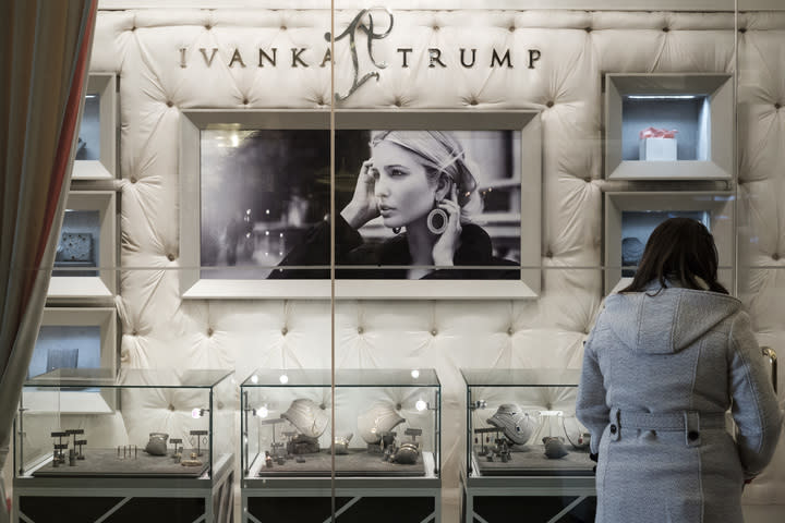 A woman browses jewelry at the “Ivanka Trump Collection” shop in the lobby at Trump Tower in New York City. (Photo: Drew Angerer/Getty Images)