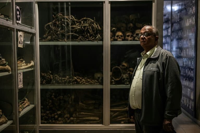 Ermias Woldeamlak, seen visiting the Red Terror Martyrs Memorial Museum, lost three brothers to the repression (Michele Spatari)