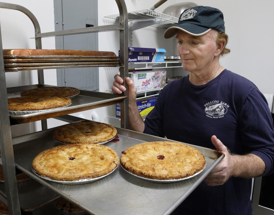 Anthony Pelloni and his family run the Pelloni Farm Market in Ashaway, using fruit they grow on the farm in their homemade pies. There are no preorders. They open at 7 a.m. Wednesday, Nov. 22 for pie purchases.