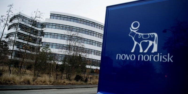 Novo Nordisk logo is seen in Bagsvaerd outside of Copenhagen, Denmark February 1, 2017. Scanpix Denmark/Liselotte Sabroe via REUTERS