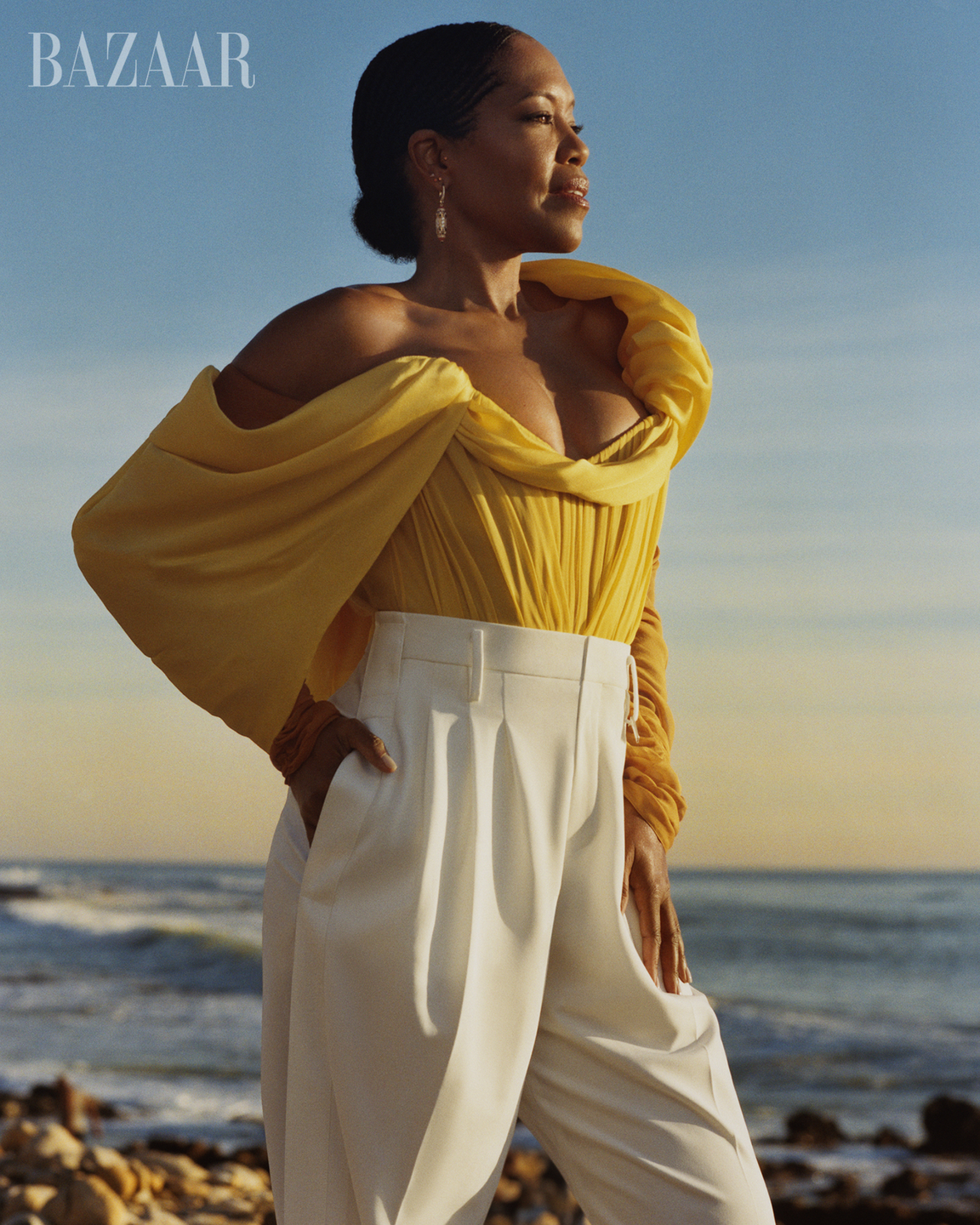 regina king for harpers bazaar april 2024