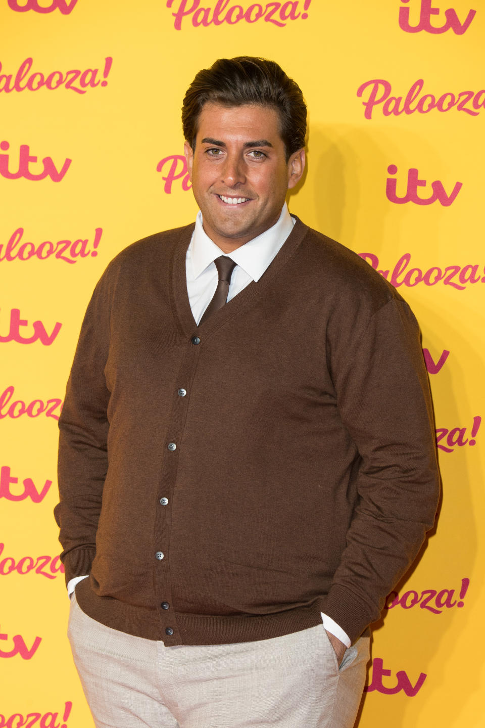 James Argent wears brown cardigan, pictured in 2018