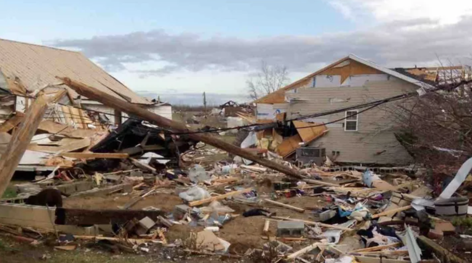 Oaklynn Koon's grandmother's home was destroyed in the storm, leaving the family with nothing. Source: GoFundMe