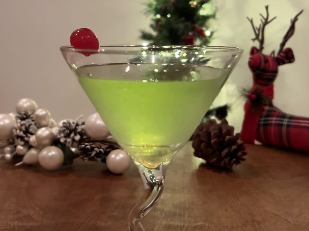 <p>Theresa Greco</p><p>The Grinch might be grumpy, but this cocktail would make him happy!</p><p><strong>Get the recipe: <a href="https://parade.com/recipes/grinch-cocktail" rel="nofollow noopener" target="_blank" data-ylk="slk:Grinch Cocktail;elm:context_link;itc:0;sec:content-canvas" class="link rapid-noclick-resp">Grinch Cocktail</a></strong></p>