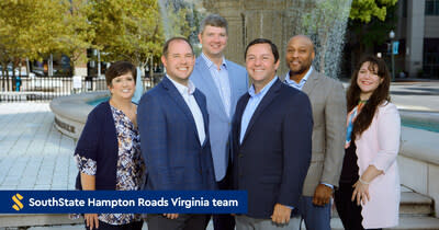 SouthState has expanded its Virginia presence with a commercial banking office in the Virginia Beach town center area and has hired a talented team of bankers. Pictured (L-R) are Helen Quinn, Adam Jobe, Robert Cowgill, Scott McNeill, Janson Greene and Dorsa Shahrestani.