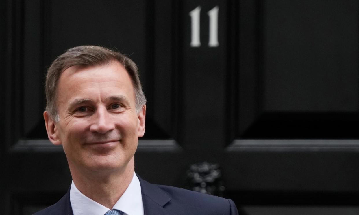 <span>Jeremy Hunt’s decision depends on how much fiscal headroom the Office for Budget Responsibility gives him.</span><span>Photograph: Frank Augstein/AP</span>