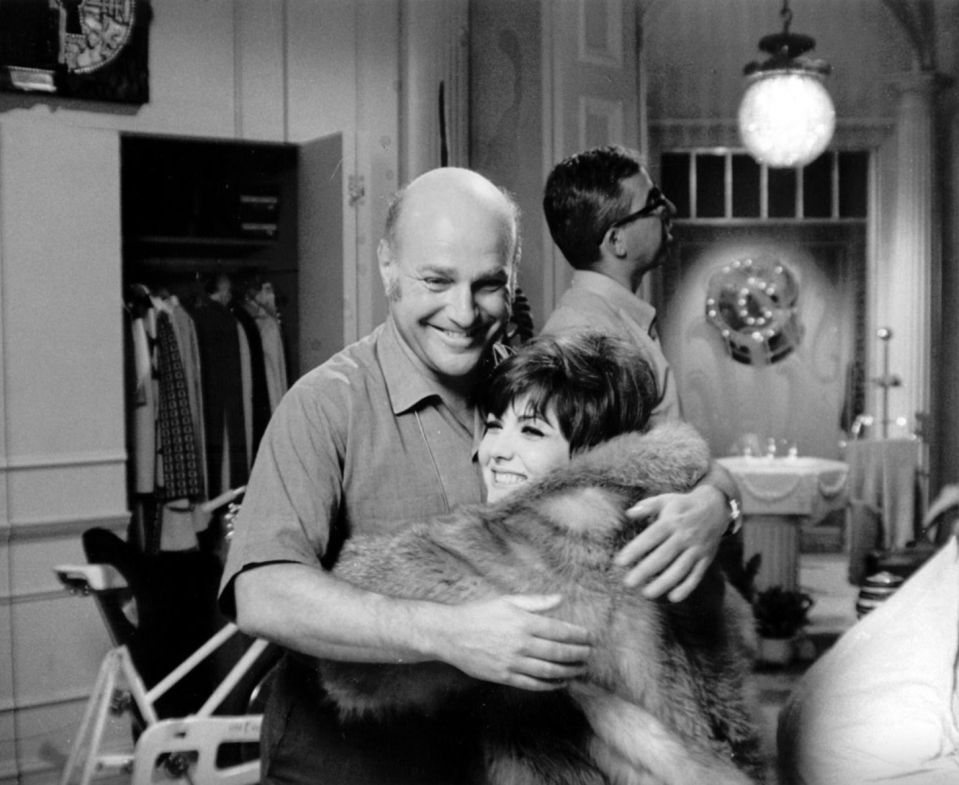 Director John Schlesinger and actress Brenda Vaccaro on the set of 'Midnight Cowboy'