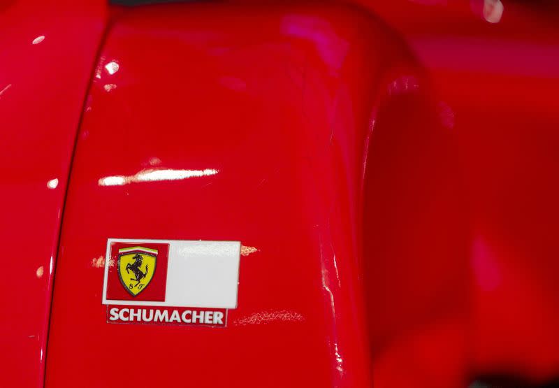 FILE PHOTO: Schumacher F1 Ferrari preview at Sotheby's in Geneva