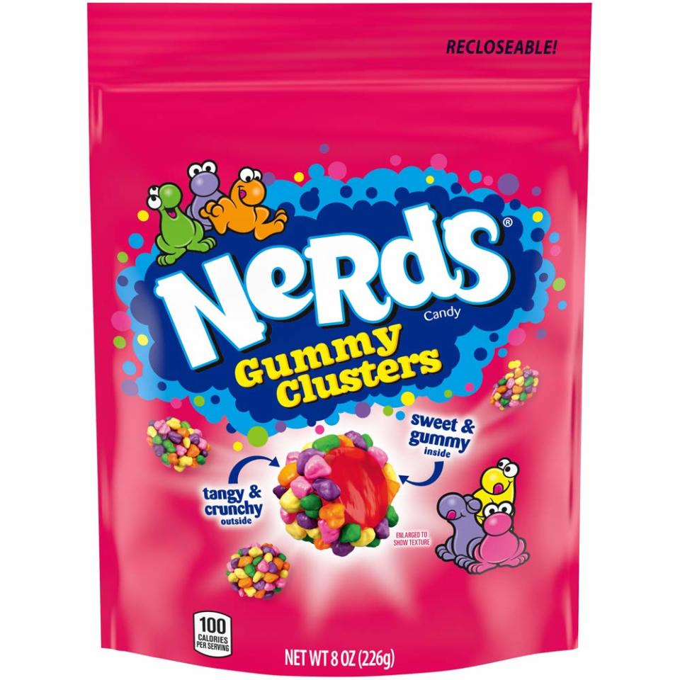 pink bag of nerds gummy clusters