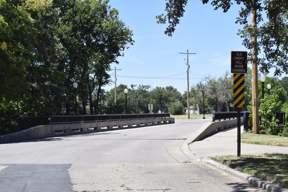 The Mulberry Street crossing of the Old Smoky Hill River Channel. The Salina City Commission approved a RAISE grant agreement with the U.S. Department of Transportation for $22 million to be used to replace bridges along the channel, as well as several other aspects of the Smoky Hill River Renewal Project.