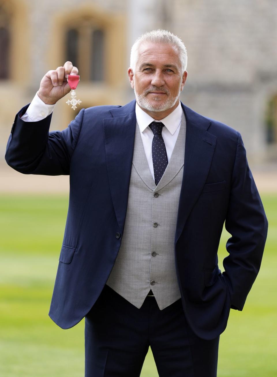 paul hollywood after being made a member of the order of the british empire mbe at an investiture ceremony at windsor castle