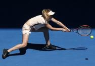 Tennis - Australian Open - Rod Laver Arena, Melbourne, Australia, January 19, 2018. Elina Svitolina of Ukraine stretches for a shot against Marta Kostyuk of Ukraine. REUTERS/Thomas Peter