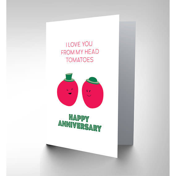 <i>Buy it from&nbsp;<a href="https://www.etsy.com/listing/483356469/card-anniversary-wedding-tomato-pun-love" target="_blank">WeeBlueCoo&nbsp;on Etsy</a> for&nbsp;$3.51</i>