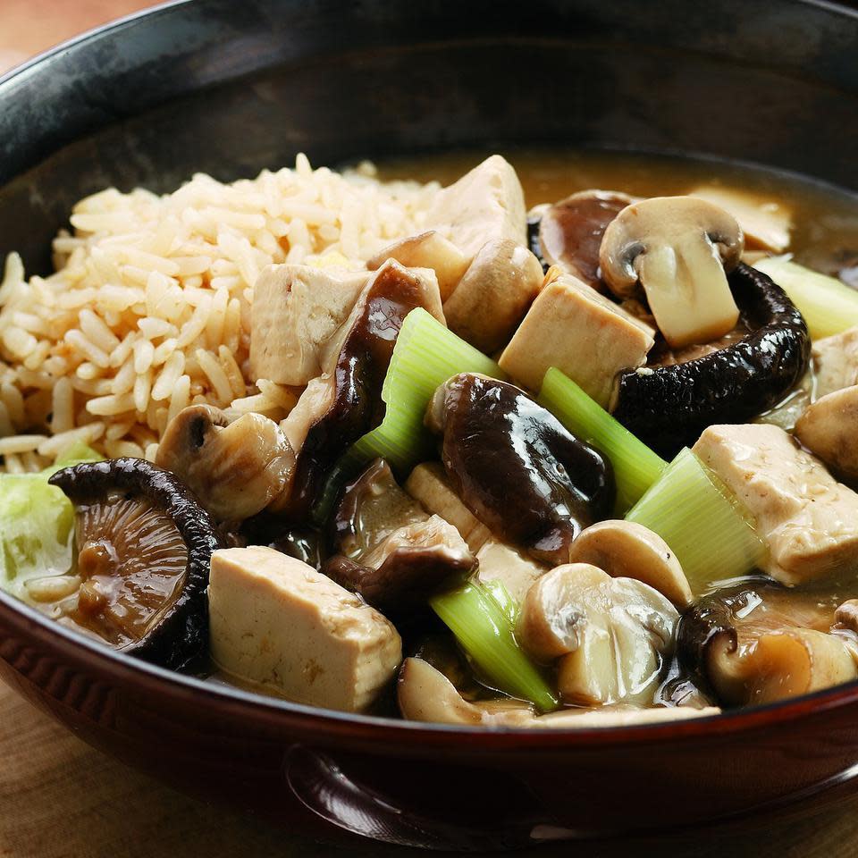 Red-Cooked Tofu with Mushrooms