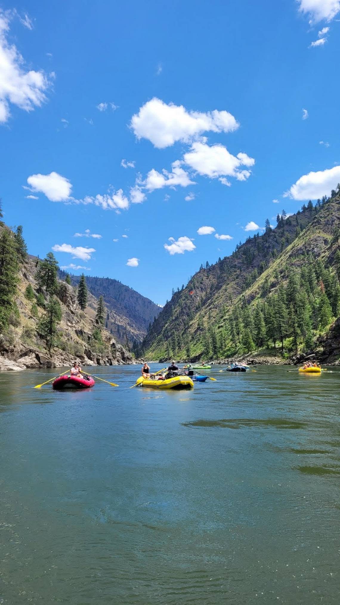 Jennifer Gleason’s group rafts the Main Salmon River in early July 2022. The group paid Wild River Shuttle to drop off four vehicles at the Carey Creek boat ramp, but only one was delivered.