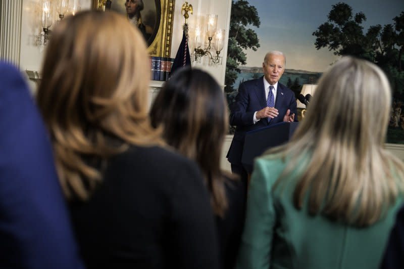 President Joe Biden speaks after the release of special counsel's report that no charges will be filed on the classified documents case. Biden said he Photo by Samuel Corum/UPI